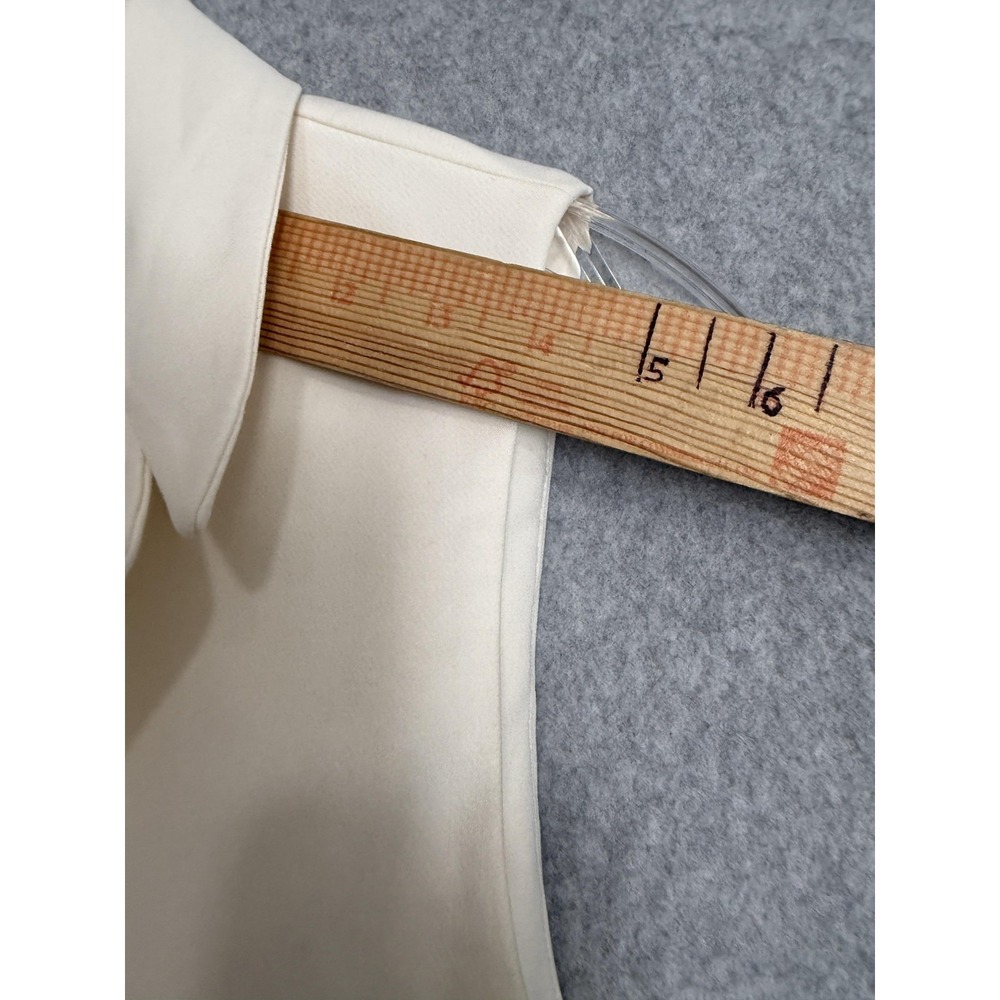 Maison D'Amélie Vest Womens Small White Longline Open Front Lined Pockets Blazer - Picture 4 of 11